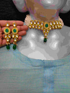 NS499 Green Kundan Necklace Earring Jewellery Set