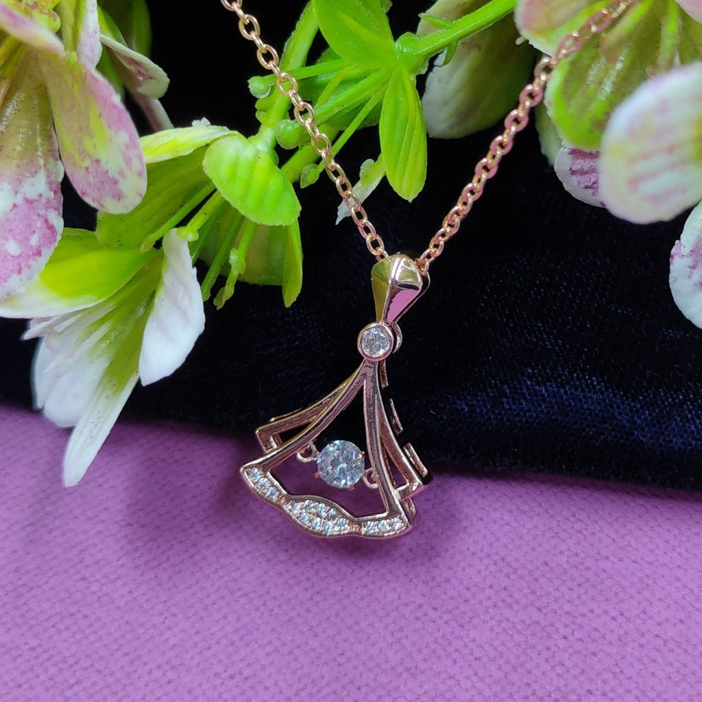 bell rosegold pendant necklace for women and girls