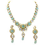 NS676 MINT GREEN Kundan Necklace Earring Jewellery Set
