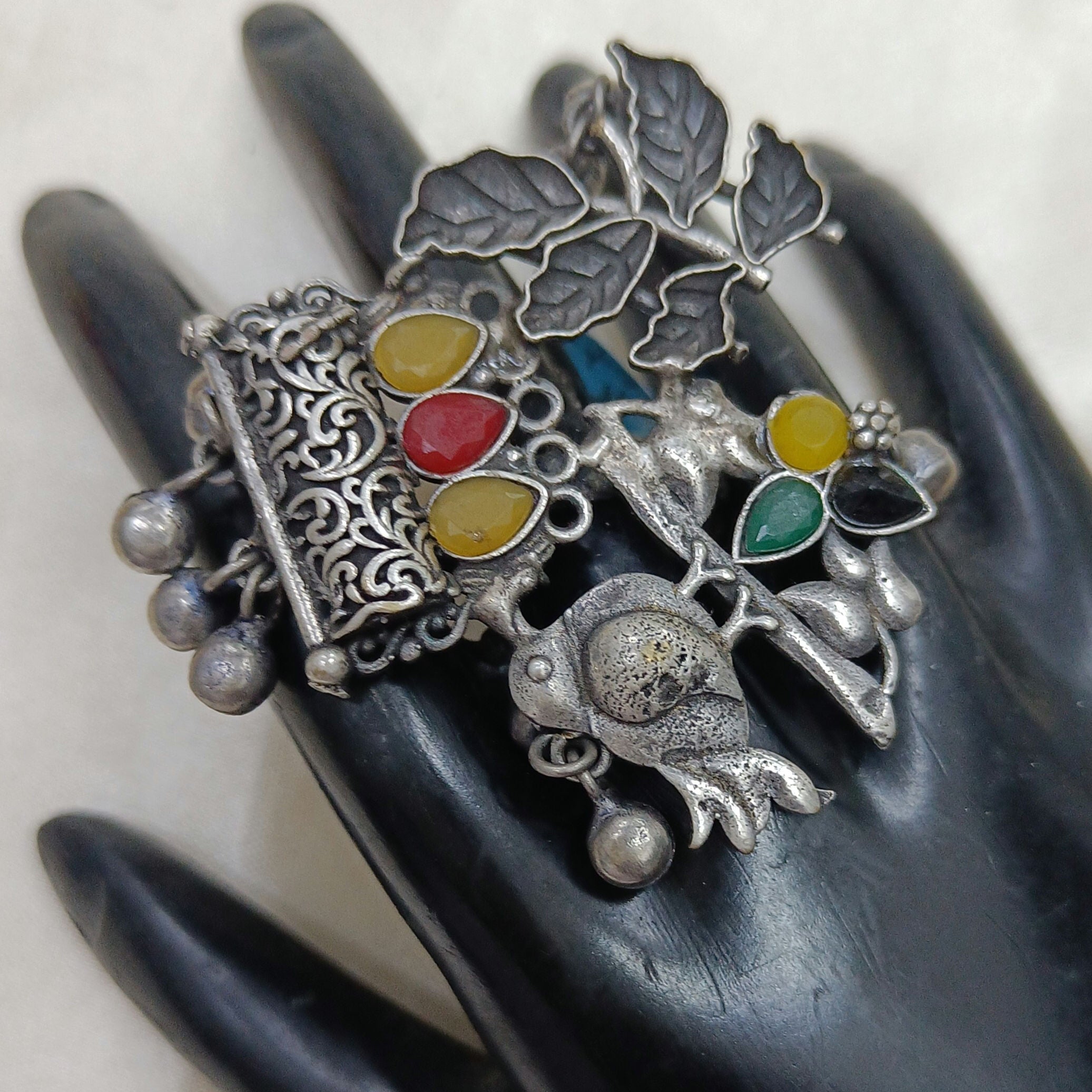 Adorable Oxidised Silver Plated Ring