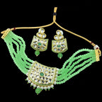 NS237 MINT GREEN Kundan Necklace Earring Jewellery Set