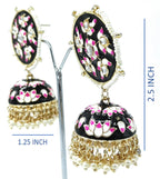 Meenakari Jhumka Earring (ER39 BLACK)