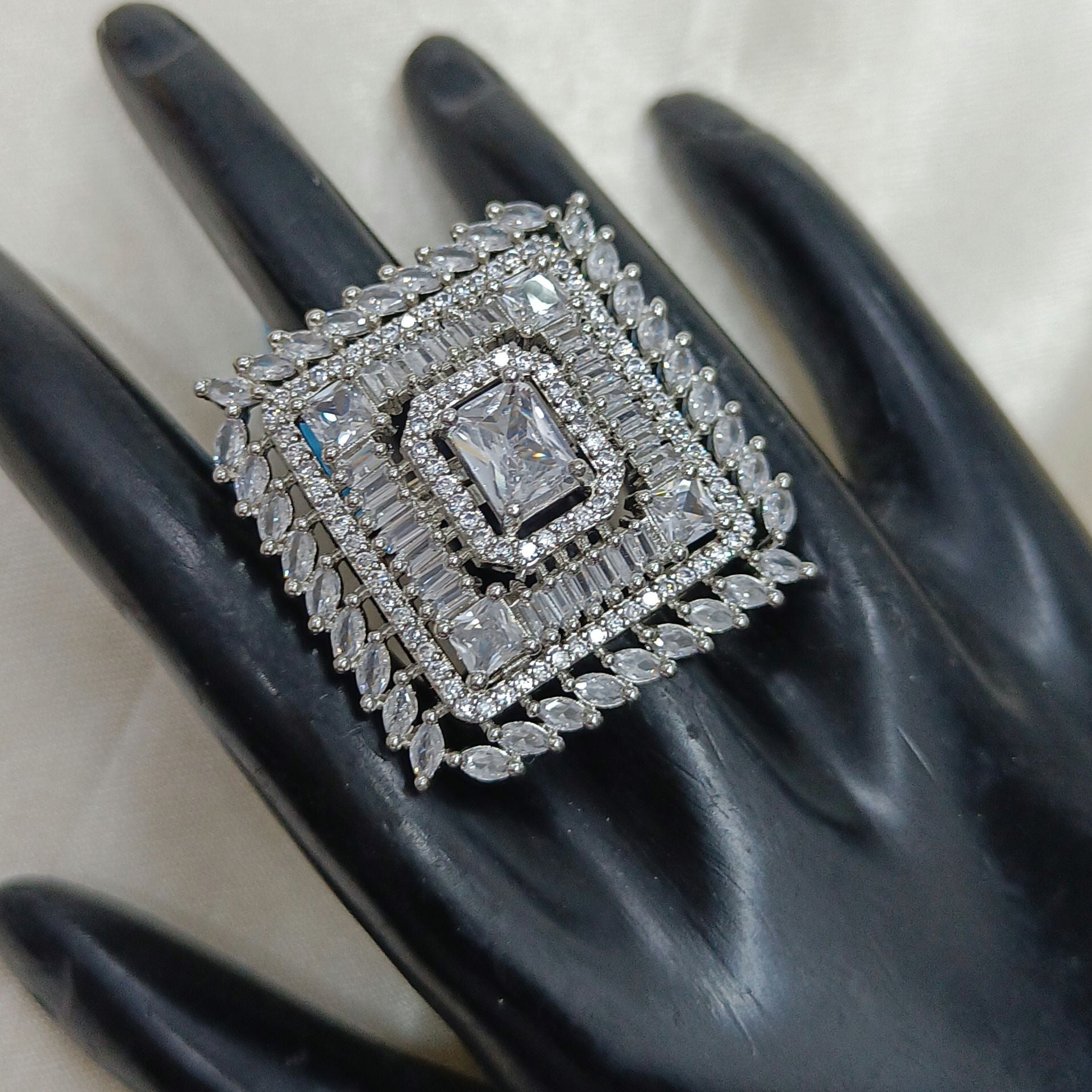 AD Silver Polish Ring - American Diamond Ring from Knight Angel Jewels