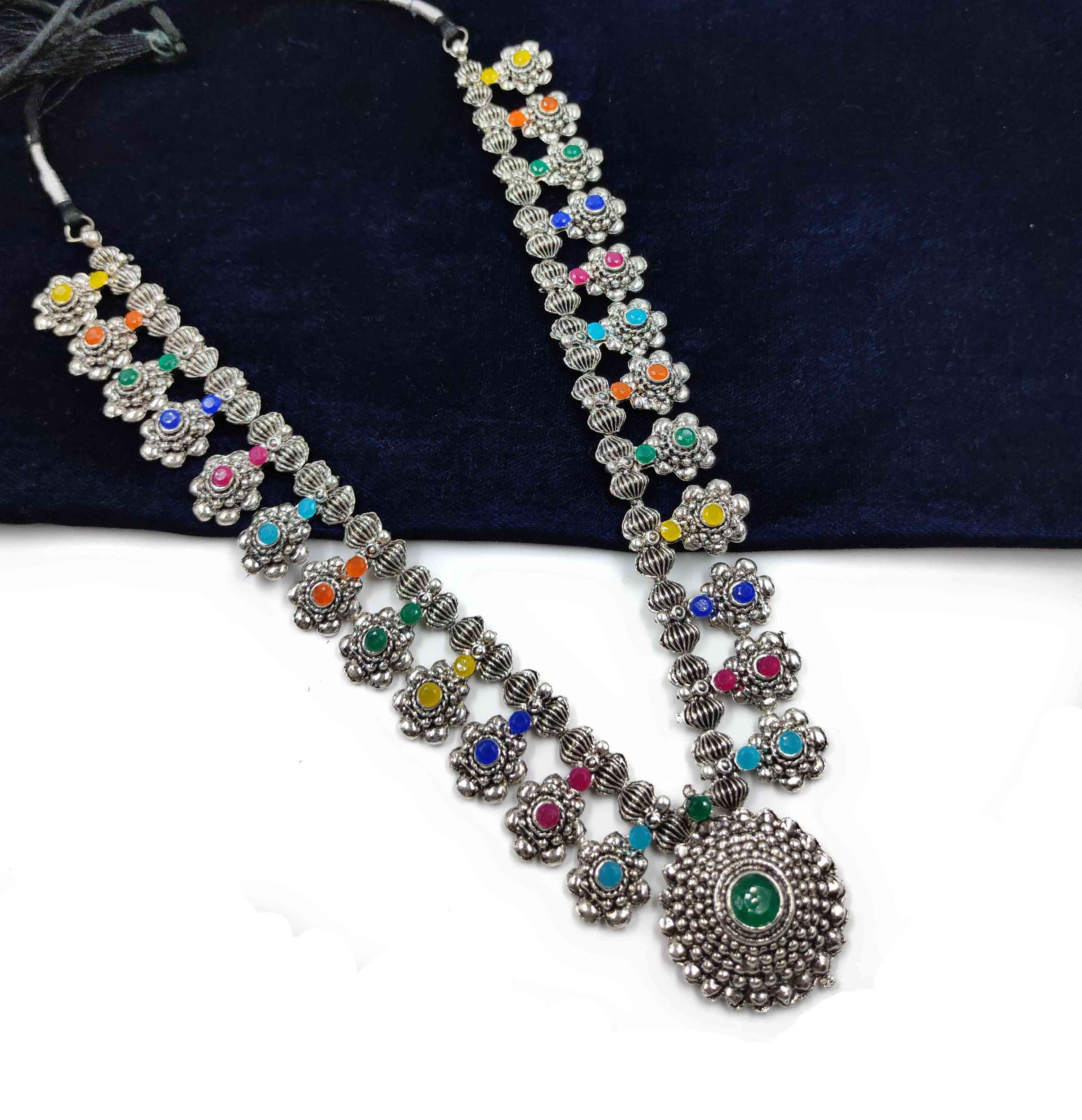 NS627 Multi Kundan Necklace Earring Jewellery Set