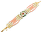 BR02 Peach kundan Bracelet for Women and Girls