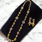 Opulent Beauty Premium Quality Semiprecious Single line Stone Mala Set