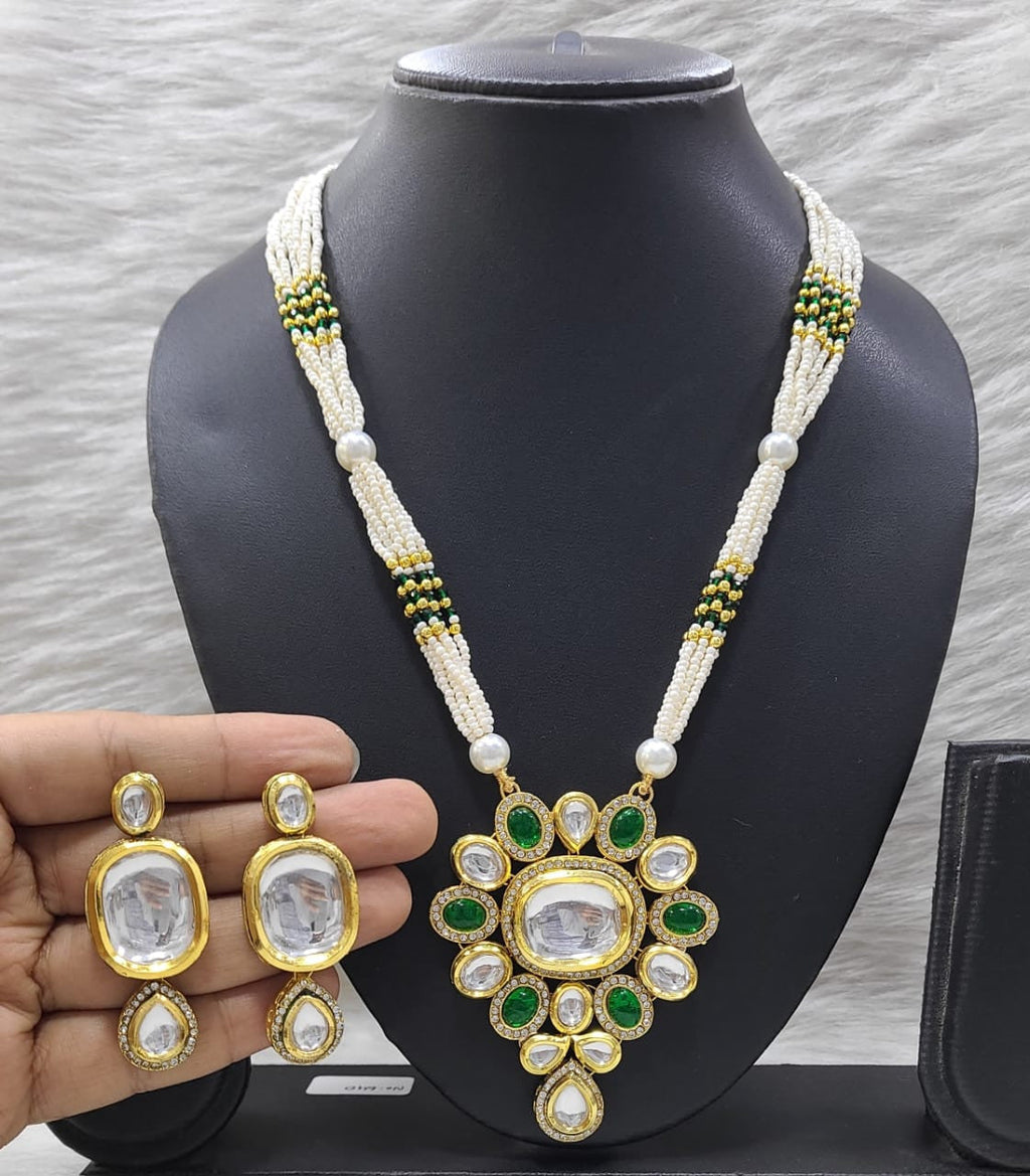 Lustrous Appeal Kundan Long Necklace set