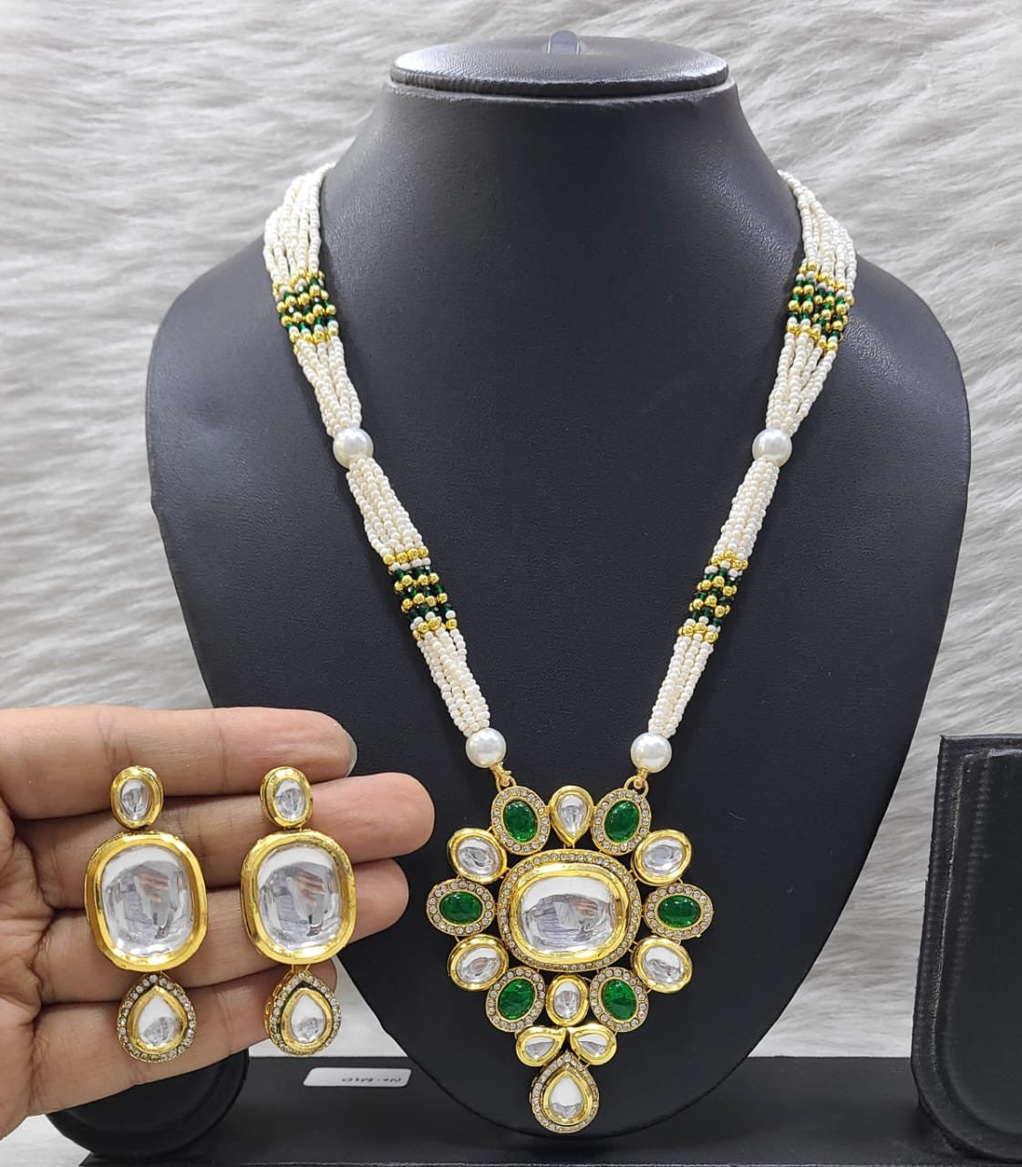 Lustrous Appeal Kundan Long Necklace set