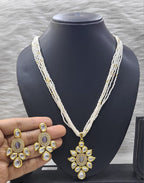 Opulent Highlight Kundan Pendant necklace earring set