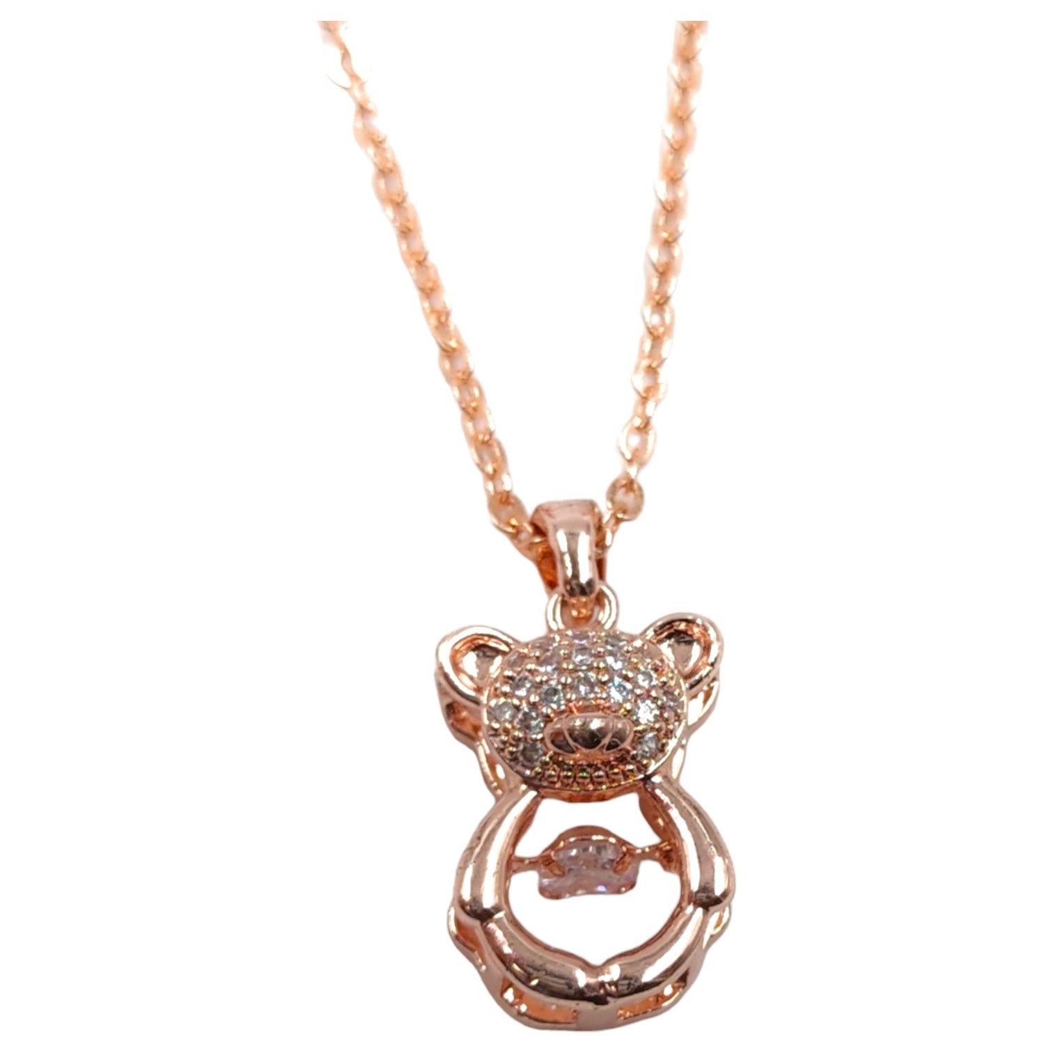 Teddy rosegold pendant necklace for women and girls