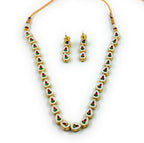 Single Line Kundan Set With Back Meenawork (K1 LEAF)