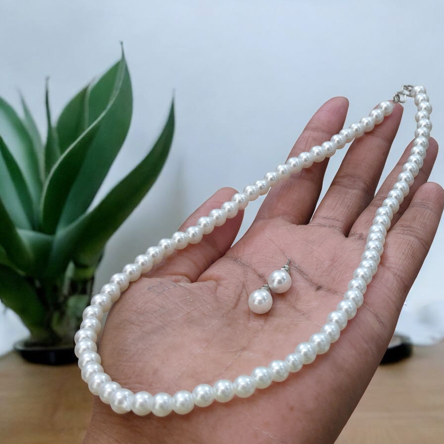 Fine Touch Glass Pearl Mala Set