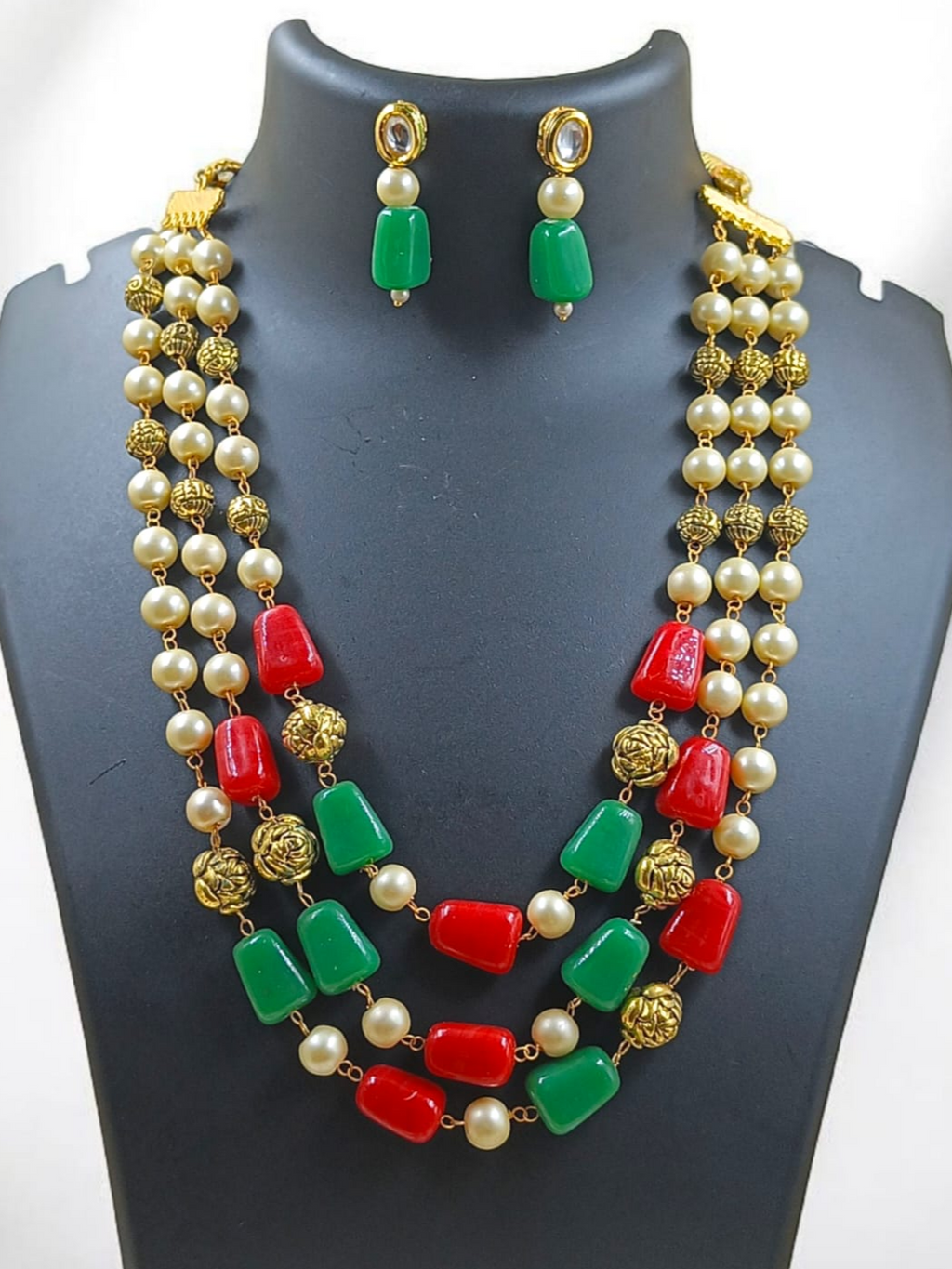 Posh Beauty Antique Pearl Necklace Set