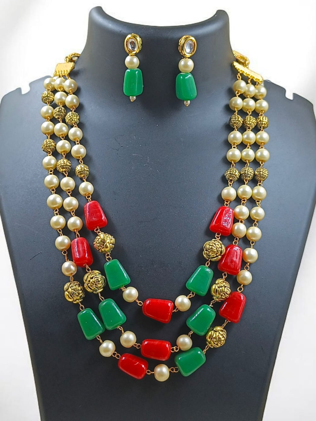 Posh Beauty Antique Pearl Necklace Set