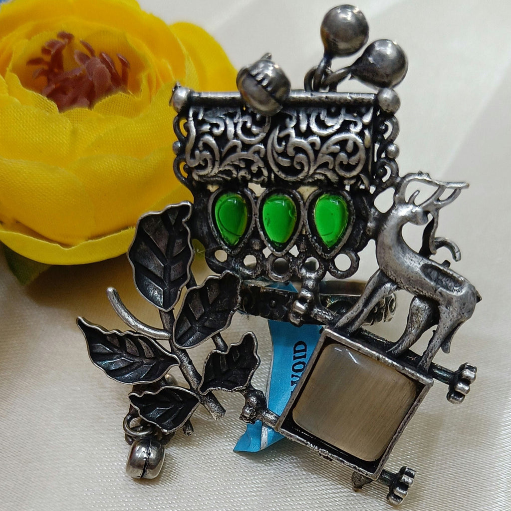 Beautiful Oxidised Silver Plated Ring