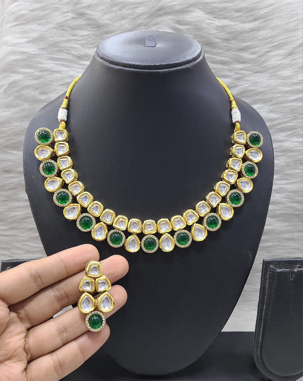 Vintage Charm Premium kundan set with monalisa stone