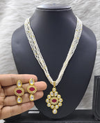Magnetic Flash Kundan Pendant with necklace earring set