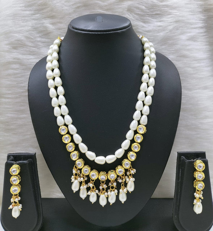 Kundan Pearl Necklace Set (K65 WHITE)