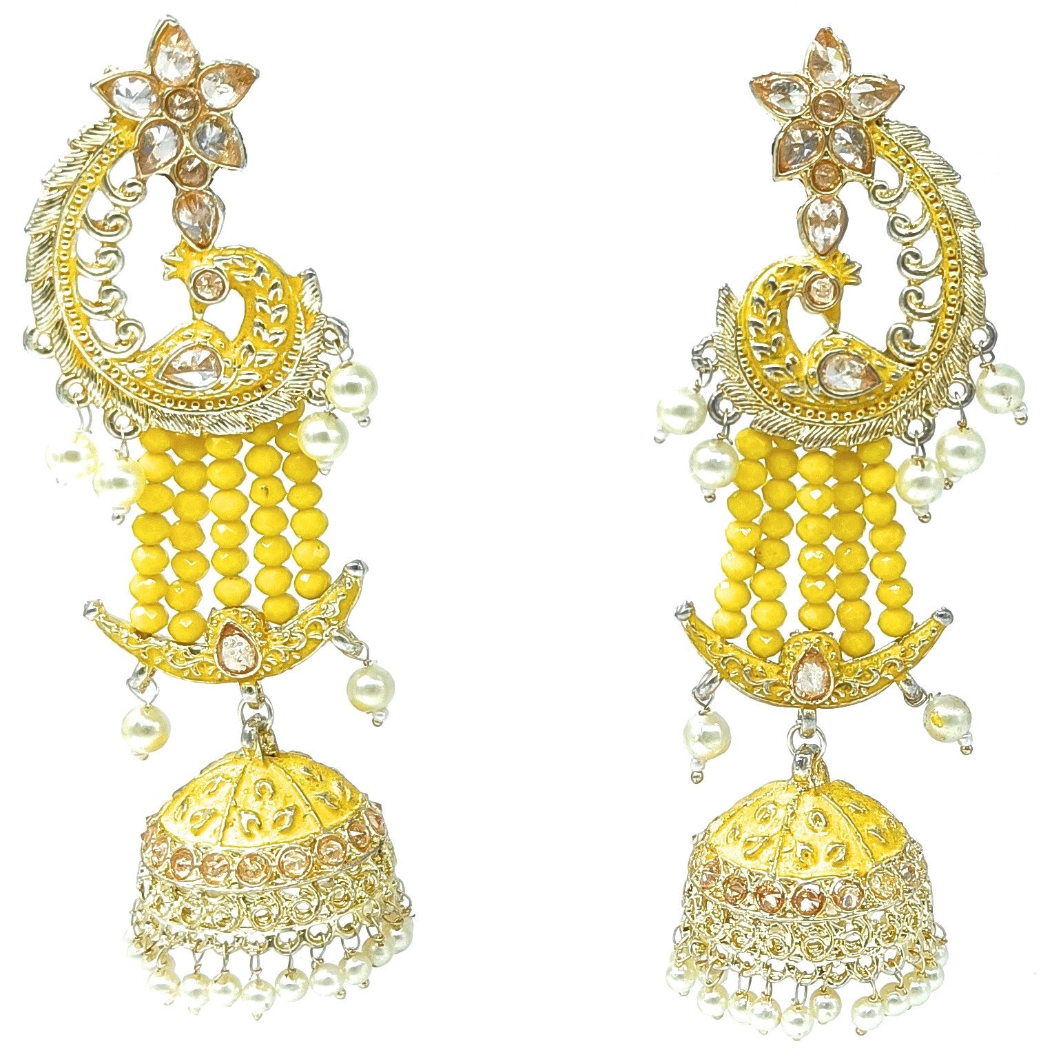 Meenakari Earring (ER23 YELLOW) - Earrings Artificial from Knight Angel Jewels