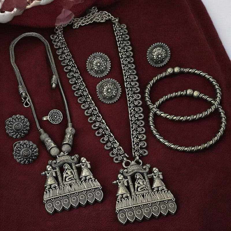 DS02 2 Oxidised Combo Necklace Jewellery set