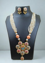 Festive Radiance Meenakari Long Necklace Set