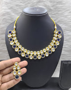 Beautiful Silhouette Premium kundan set with monalisa stone