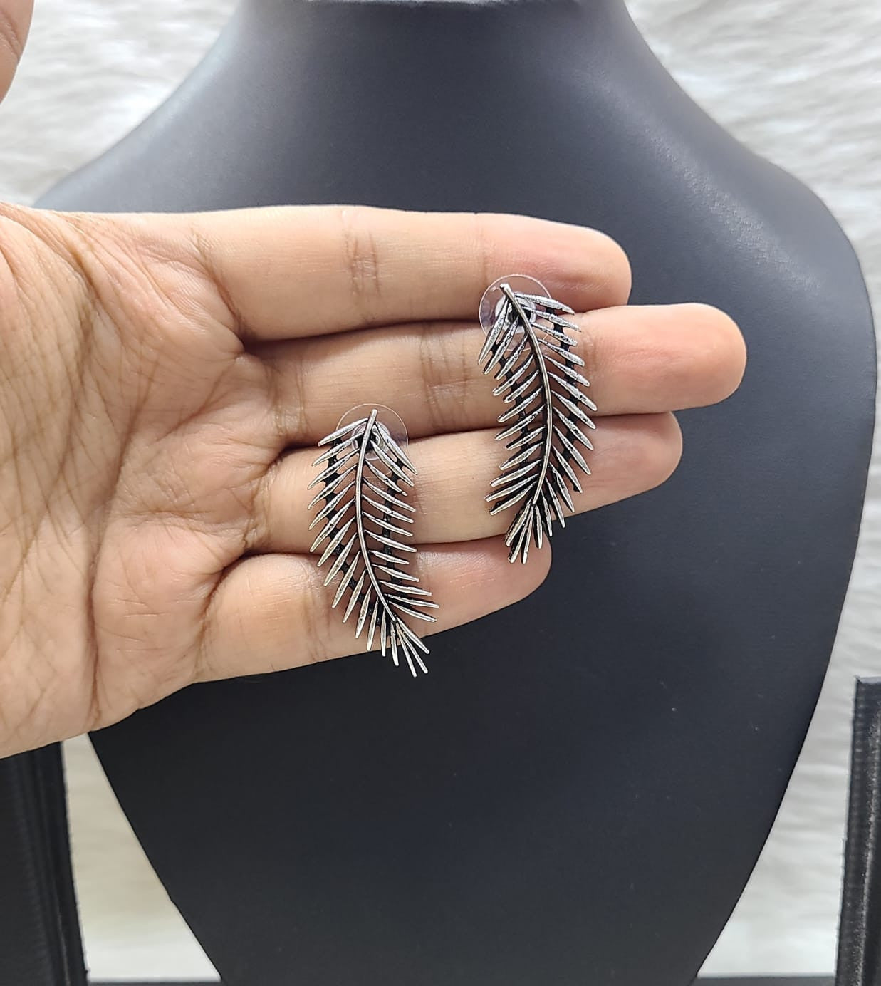 Chic German Silver Earring Set