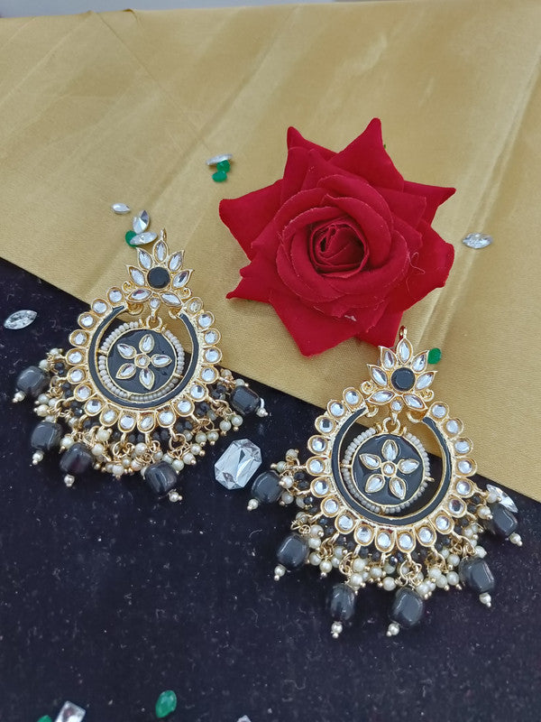 Meenakari Earring (ER69 CREAM) - Earrings Artificial from Knight Angel Jewels