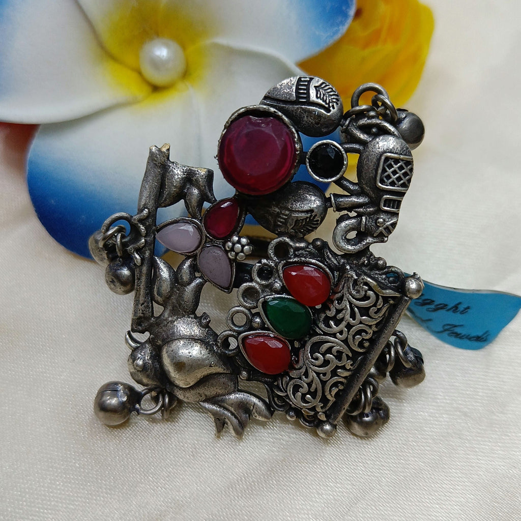 Exquisite Oxidised Silver Plated Ring