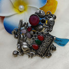 Exquisite Oxidised Silver Plated Ring