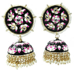 Meenakari Jhumka Earring (ER39 BLACK) - Earrings Artificial from Knight Angel Jewels