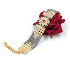 BR02 Grey kundan Bracelet for Women and Girls