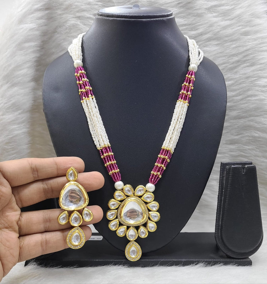 Sparkling Sheen Kundan Long Necklace set