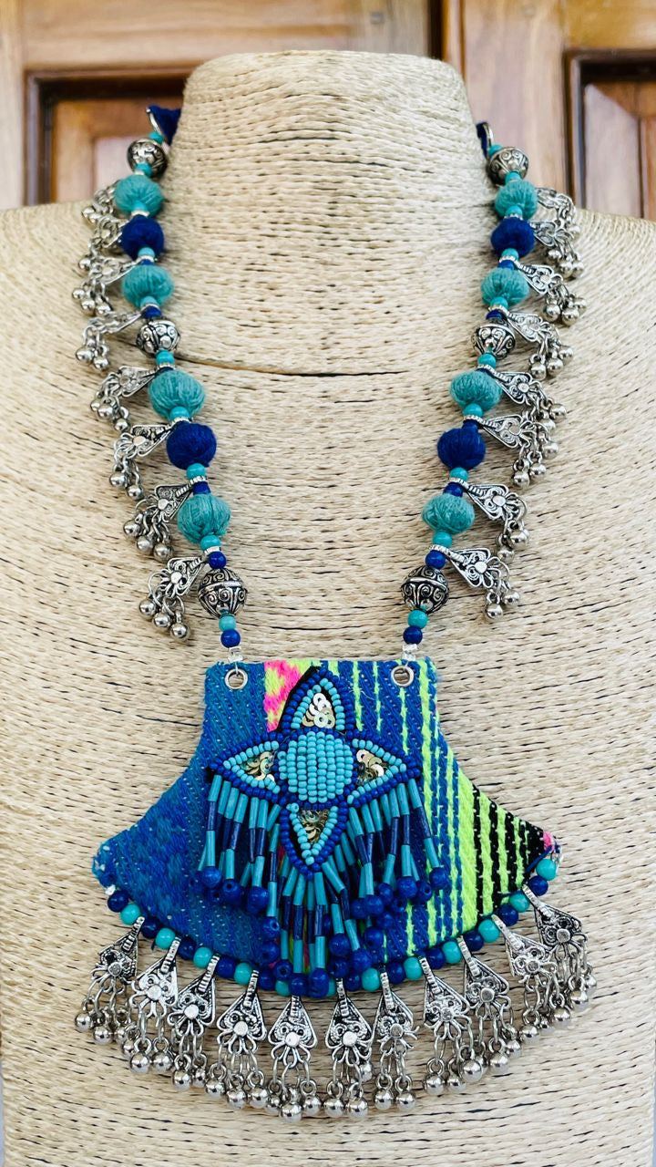 Divine Stylish Handmade Navratri oxidised fabric fusion jewellery