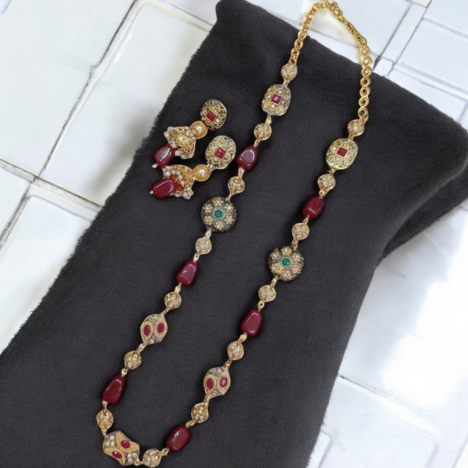 Radiant Design Premium Quality Semiprecious Single line Stone Mala Set