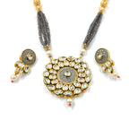 Kundan Long Necklace Set (K2 GREY)