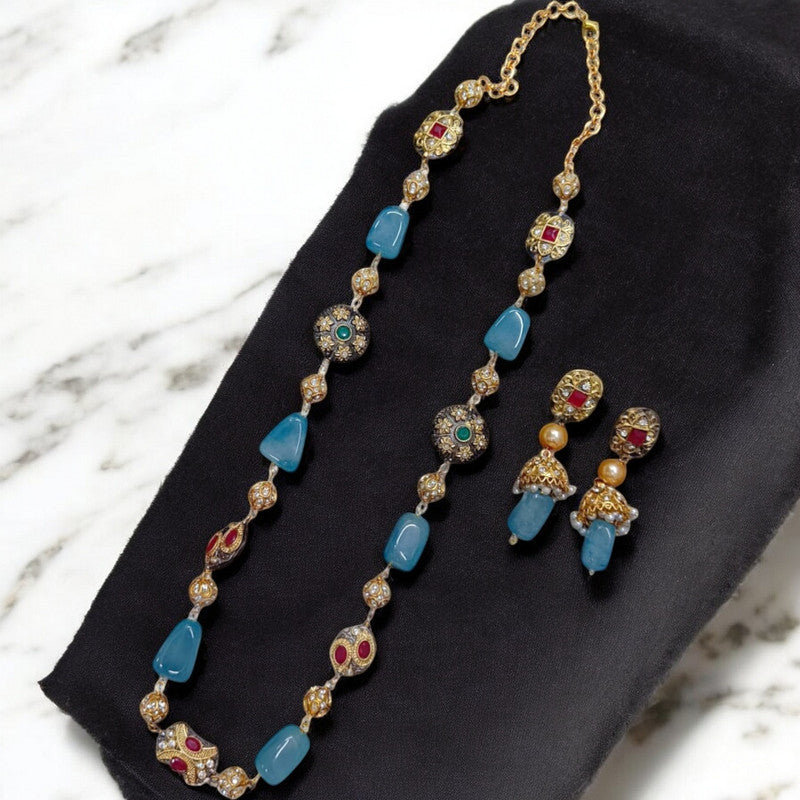 Royal Presence Premium Quality Semiprecious Single line Stone Mala Set