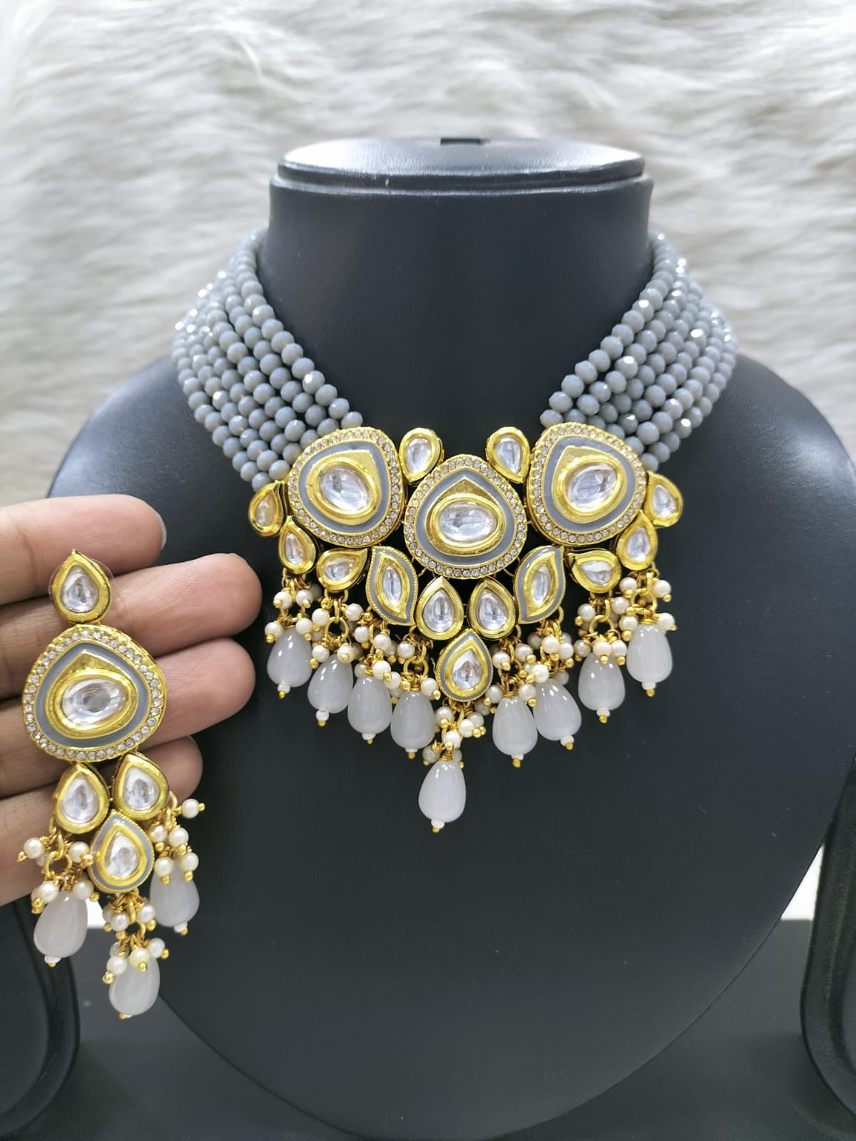 Premium quality kundan choker necklace set