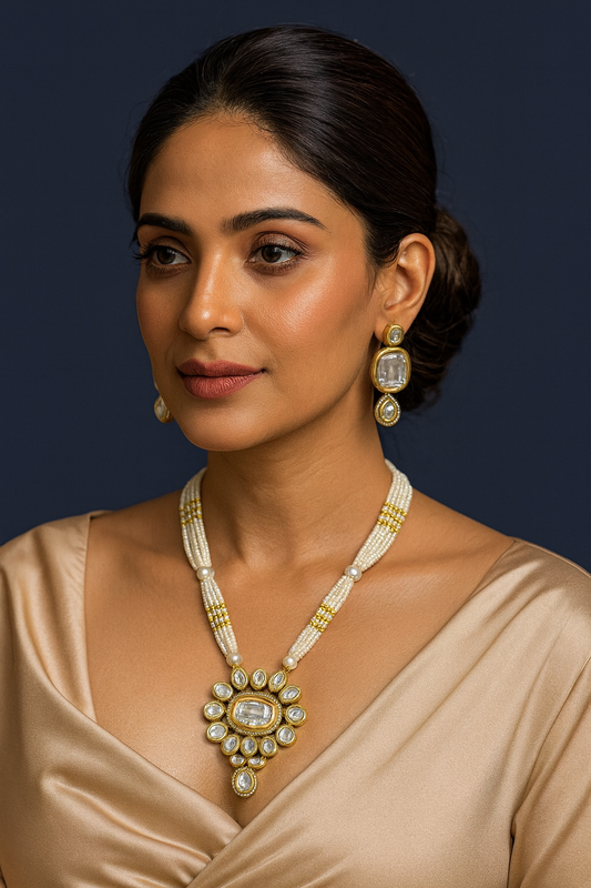 Vintage Look Kundan Long Necklace set