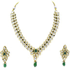 NS421 GREEN Kundan Necklace Earring Jewellery Set