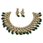 NS615 Green Kundan Necklace Earring Jewellery Set