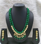 Kundan Pearl Necklace Set (K65 GREEN)
