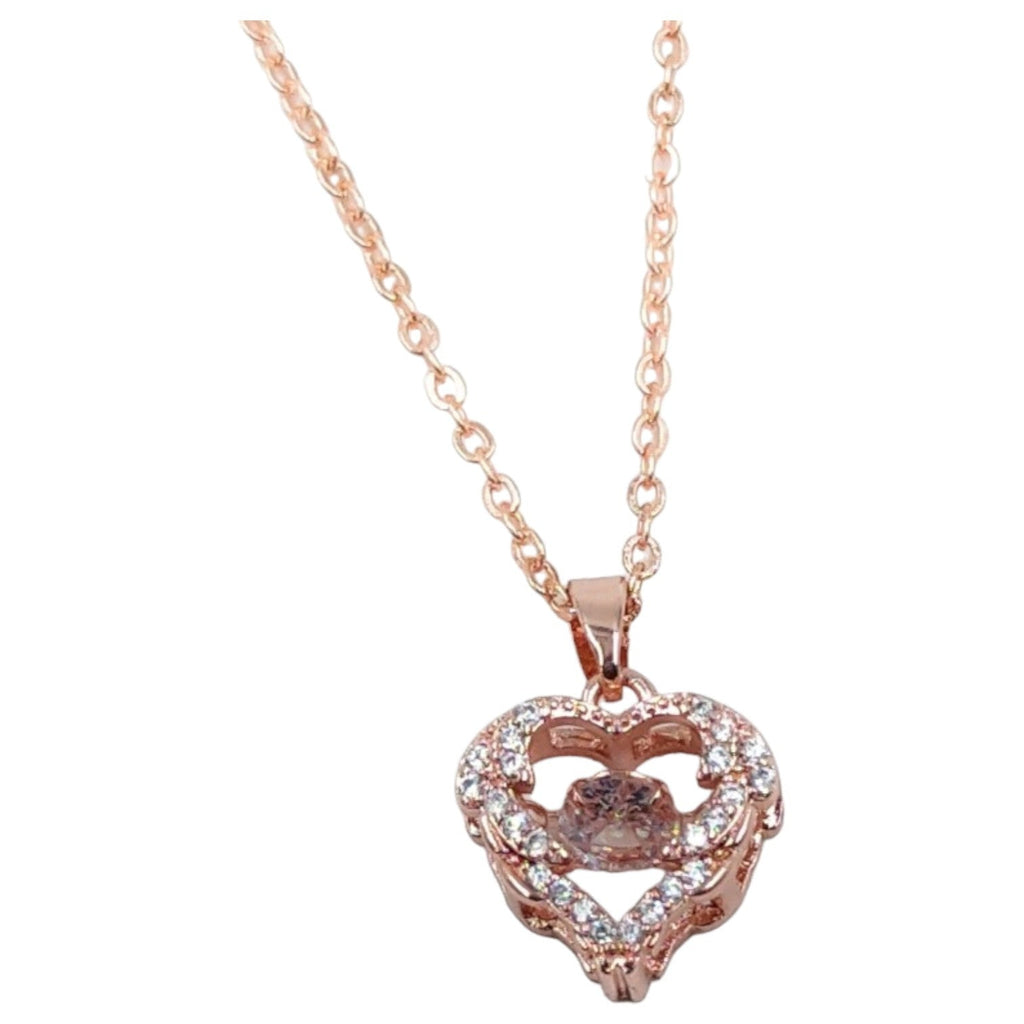 Heart rosegold pendant necklace for women and girls