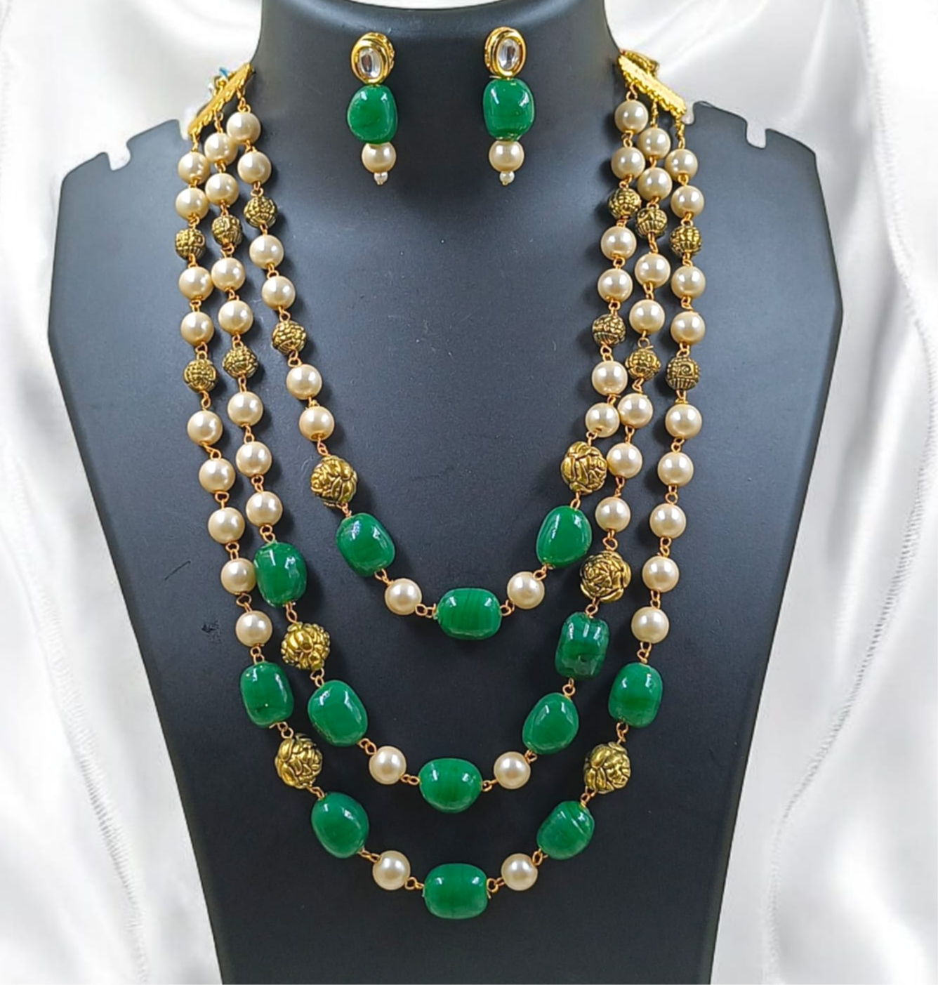 Classic Statement Antique Pearl Necklace Set