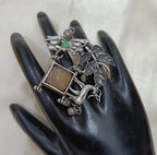 Graceful Oxidised Silver Plated Ring