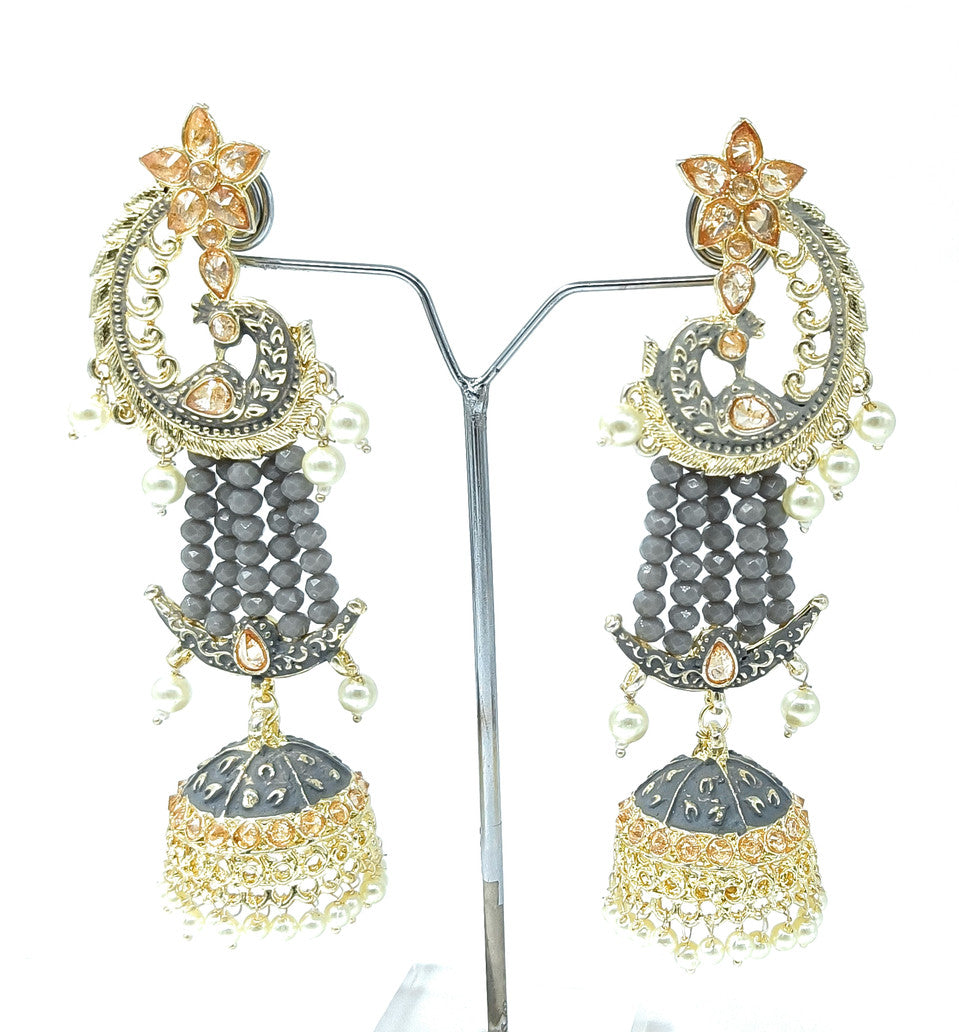 Meenakari Earring (ER23 GREY)