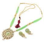 Kundan Long Necklace Set (K2 MINT GREEN)