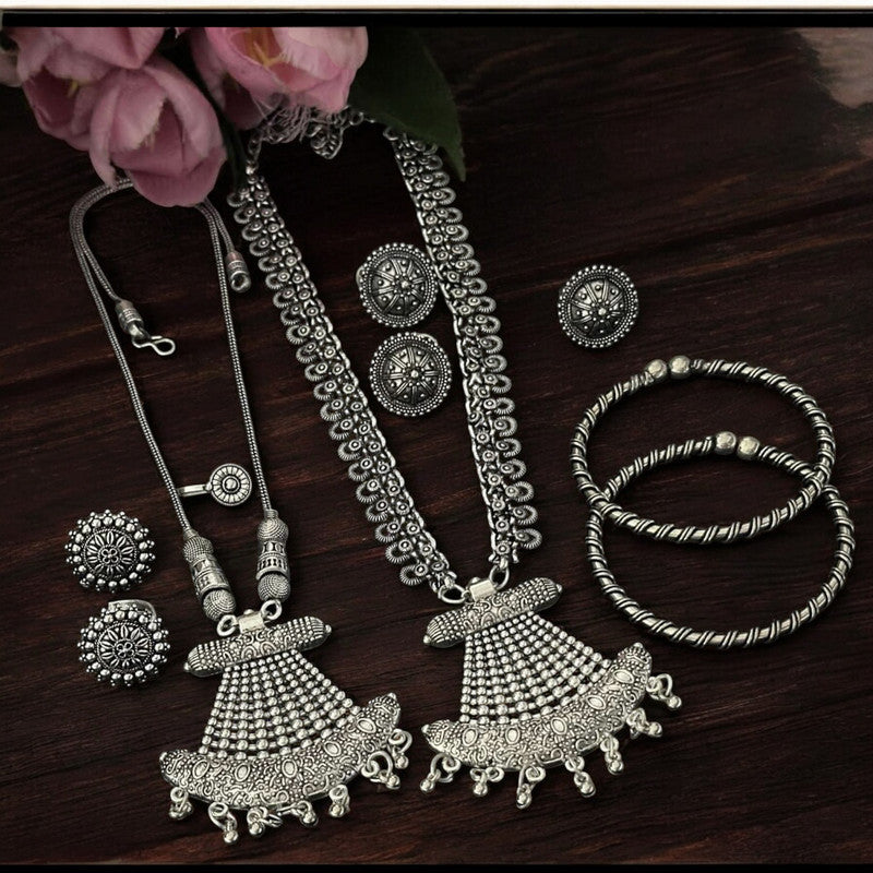 DS02 6 Oxidised Combo Necklace Jewellery set