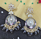 Kundan Meenakari Earring (ER66 BLACK) - Earrings Artificial from Knight Angel Jewels