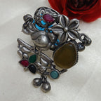 Elegant Oxidised Silver Plated Ring